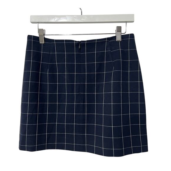 FRENCH CONNECTION SKIRT WOMENS SIZE 6 WINDOW PANE CHECK MINI NAVY NEW - Picture 5 of 13